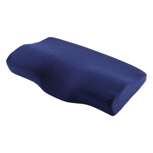 Uqezagpa Almohada terapéutica contorneada con tela de bambú ventilada y espuma de recuperación gradual para alineación espinal, almohada de espuma viscoelástica lenta