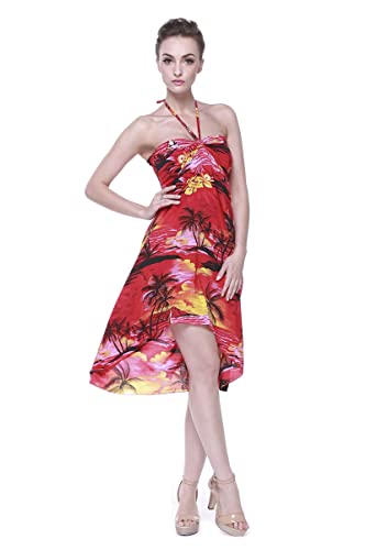 Image of Hawaii Hangover Family Matching Hawaiian Clothes, Sunset Red | Family matching Hawaiian outfits, Sunset Red, lightweight rayon, machine washable, tropical floral print, luaus, cruises