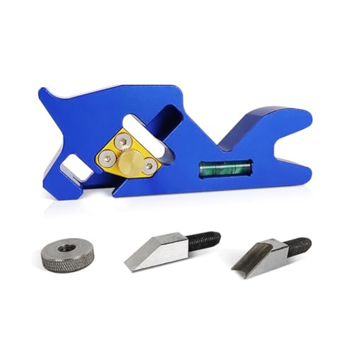 FUANA Pialla manuale per la lavorazione del legno in lega di alluminio con profondità di taglio regolabile e livello di 45° per rifilatura dei bordi, smussatura e appiattimento degli angoli, blu