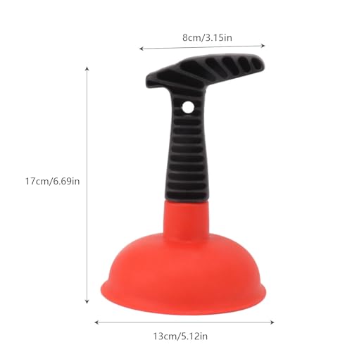 Image of Zerodis Mini Plunger, Silicone Small Toilet Plunger Slip Proof Handle Efficient for Bathroom (1)
