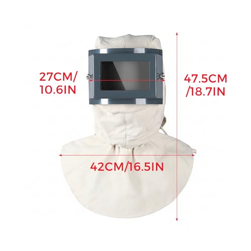 Capucha para chorro de arena que evita el polvo con visera transpirable 4