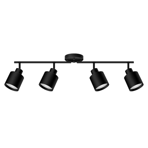 4-Light Led Track Lighting,Black Ceiling Lighting Fixtures,Wall Sconces Ceiling Spotlight with...