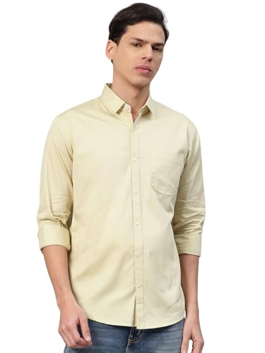 Image of Majestic Man Men's Cotton Slim Fit Solid Casual Shirt