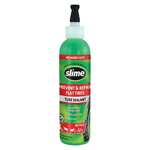 Slime 10003 Bike Tube Puncture Repair Sealant, Prevent and Repair, Suitable for All Bicycles, Non-Toxic, Eco-Friendly, 8oz Bottle
