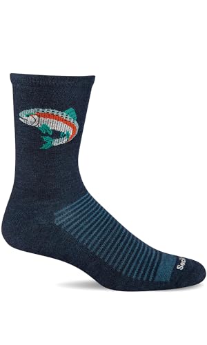 Sockwell Men's Trout Essential Comfort Socks, Navy - L/XL