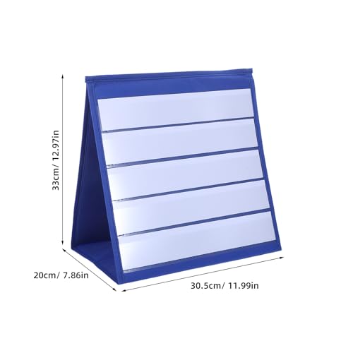 Présentoir de bureau autoportant bleu DIKACA petit format en plastique robuste