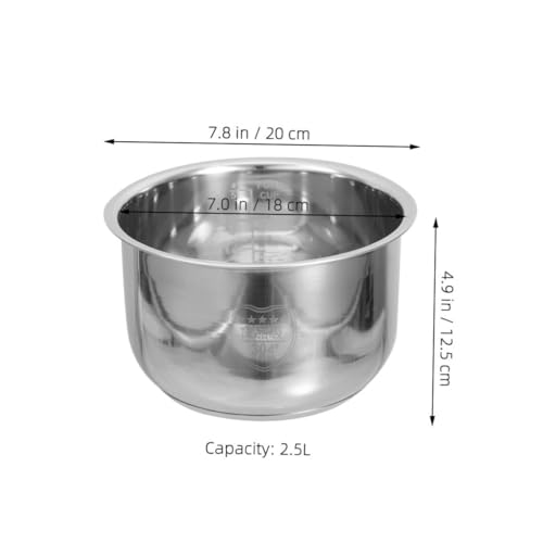 Pot de cuiseur à riz en acier inoxydable Baluue solide de 2,5l - 3