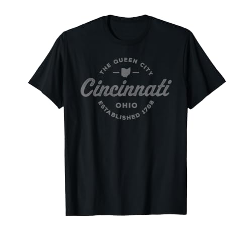 Vintage Cincinnati Ohio 1788 Mens Retro Throwback Souvenir T-Shirt, Men, Black, XX-Large