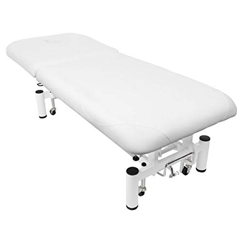 Activeshop Kosmetikliege Massageliege Massagetisch Massagestuhl Cosmetic Chair Elektrish 684a mit 1 Motor Weiss bis 200 kg belastbar Premium-PU-Leder