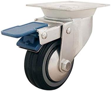 Shepherd #9287-4 Pack - 3 in. Semi-Elastic Rubber Wheel Swivel Caster with Total-Lock Brake