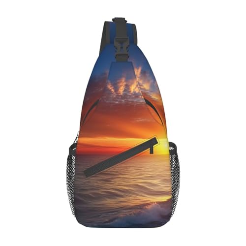 Sac à dos imprimé coucher de soleil mer voyage rando