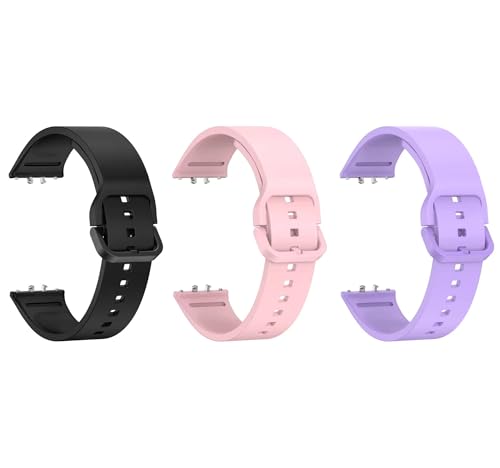Image of Valente Silicone Watch Straps Compatible for Samsung Galaxy Fit 3 (Pack of 3)