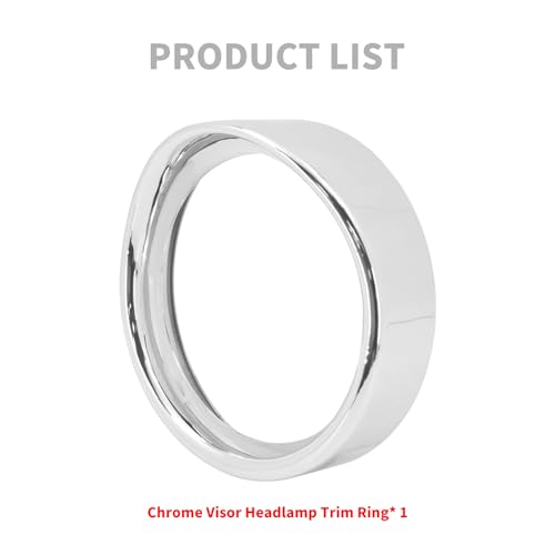 HCmotorku Motorcycle Headlight Trim Ring Visor Style 7" Headlamp Frenched Rings Fit for Harley Softail FL 1994-2017 (Chrome) by HCmotorku - Used condition - Image 5