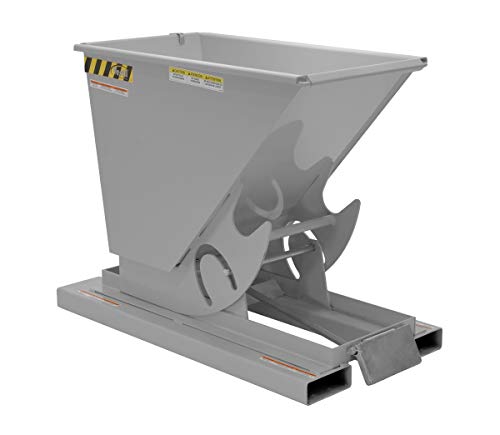 Vestil D-25-LD-GY-MG Steel Light Duty Self Dumping Hopper 1/4 Cubic Yard 2000 Lb. Capacity Machine Gray