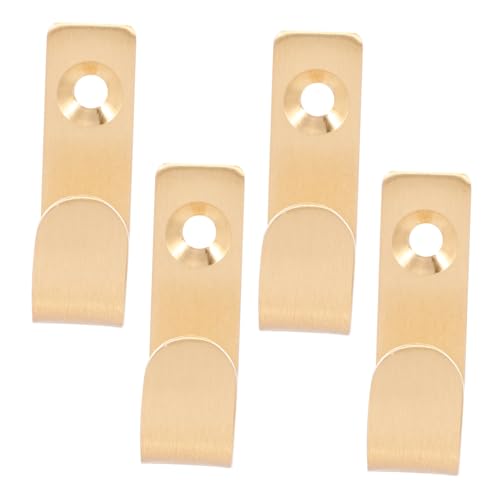 Ipetboom 4個 真鍮製壁掛けフック 衣類 タオル用 ヴィンテージスル 洗面所 寝室 リビング用多用途ハンガー