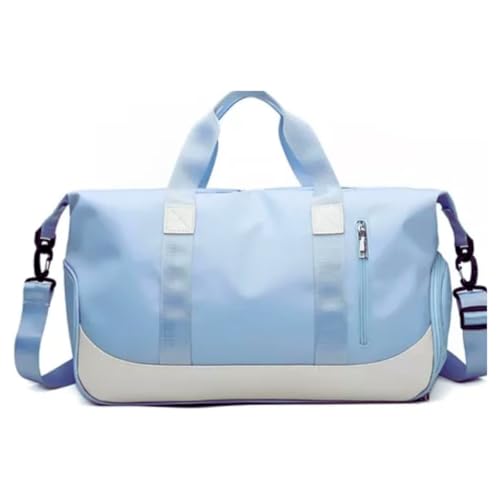 Bolsa Mala de Mão Feminina Grande Transversal Viagem Espaçosa 10 Kg Bordo Rigida Zíper Academia Necessaire Passeio Espaçosa (Azul Claro)