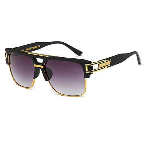 Freckles Mark 70s Retro Sunglasses Mens Womens Trendy Square Gold Metal Sun Glasses Vintage Gangster Style