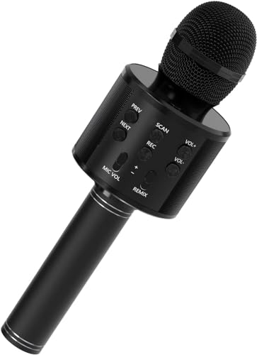 Image of Mahadevs Toy Advance Handheld Wireless Singing Mike Multi-Function Bluetooth Karaoke Mic with Microphone Speaker for All Smart Phones (Color Black)