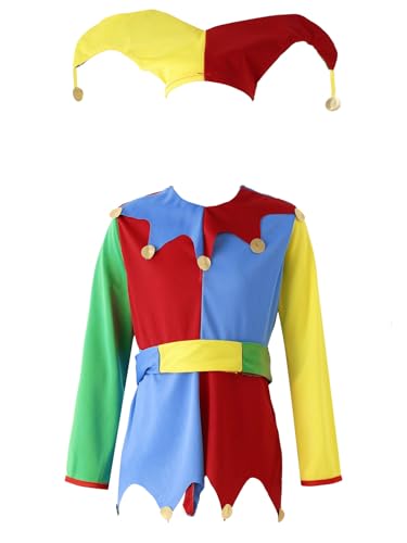 Disfraz completo de payaso travieso para niños 11-14 años