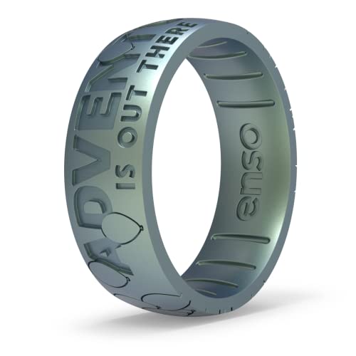Enso Rings Disney Pixar Collection - Classic Etched Silicone Rings - Comfortable and Flexible Design - Adventure - Ash - 8