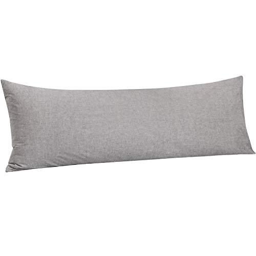 NTBAY Stone Washed Cotton Body Pillow Cover, Reduces Allergies and Respiratory Irritation