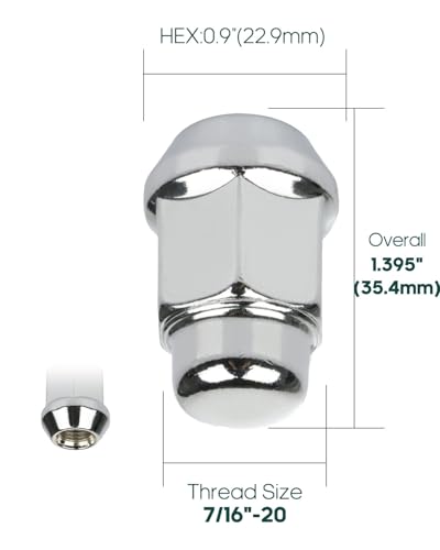 Image of SCITOO 7 /16 inch-20 1.395 inch(35.4mm) Length Lug Nuts for Chevy 1950-1990