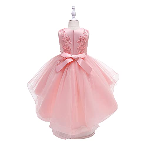 Weileenice Flower Girl Lace Bridesmaid Dress High-Low Embroidery Kids Wedding Party Birthday Tulle Dresses2