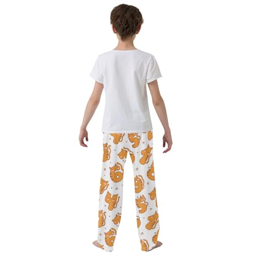 Boys' Pants Cute Cats Number Long Bottoms Jogger Pants Elastic Waist Trousers with Pockets S-XL3