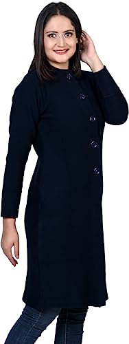 Image of TWENTY ME Winter Wear Casual Acrylic Wool Full Sleeve with Pockets Women's Extra Long Cardigans (4328)