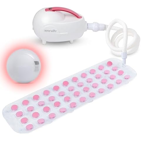 SereneLife Bubble Bath Mat – Portable Spa with Adjustable Intensity, Waterproof LED Light, Pillow & Remote Control for Ultimate Relaxation (Pink) Cover