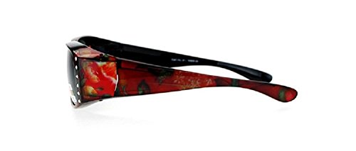 Hawaii Flower Polarized Rhinestone Sunglasses Fit Over Oval Rectangular Cover Sunglasses2