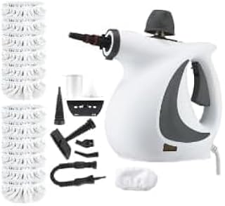 SAKER Portable 1500W Steam Disinfection Cleaner - Handheld Multi-Purpose Steamer with Attachments, Safety Cap for Home & Kitchen Cleaning (with 12 Fiber Cloth)