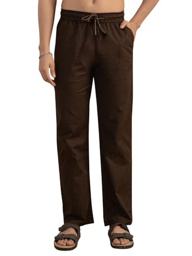 Image of Men's Premium Linen Pants | Lightweight Breathable Fabric | Elastic Waist with Drawstring | Straight Fit | Side Pockets | Perfect for Casual, Holidays & Travel