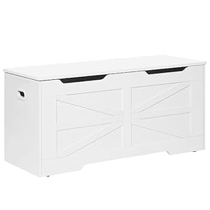 Storage Chest, Storage Trunk, Wooden Storage Bench - 39.4" Lift-Top Storage Organizer with 2 Safety Hinges, Shoe Bench for Entryway, Bedroom, Living Room, White SB03403X Storage Chest Storage Trunk Wooden Storage Bench 394 Lift Top Storage Organizer with 2 Safety Hinges Shoe Bench for Entryway Bedroom Living Room White SB03403X