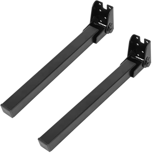 LLXNQ026 2 Pezzi Gambe Regolabili Pieghevoli | Supporti Metallici Neri per Mobili/Tavoli/Armadi | Piedi Regolabili Staffe Pieghevoli Gambe per Divani Tavolo Armadio