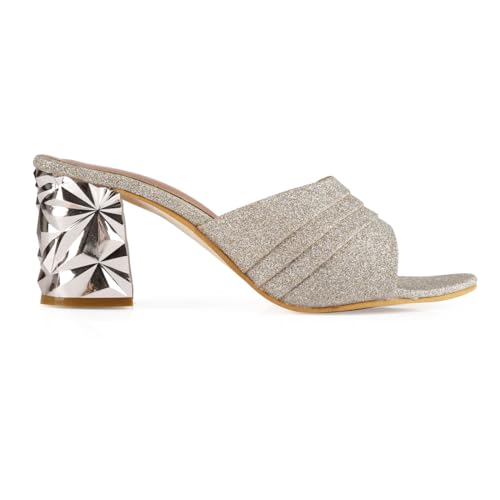 Image of MOSAC Women Casual /Party Block Heel Mules Heel Wedding Fashion Sandals for Women & Girls