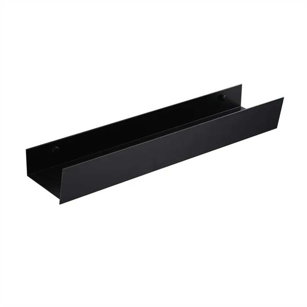 SDGBCXD Adhesive Shower Caddy, No-Drill Aluminum Storage Rack for Towels & Essentials, Minimalist Design(Black,30CM)