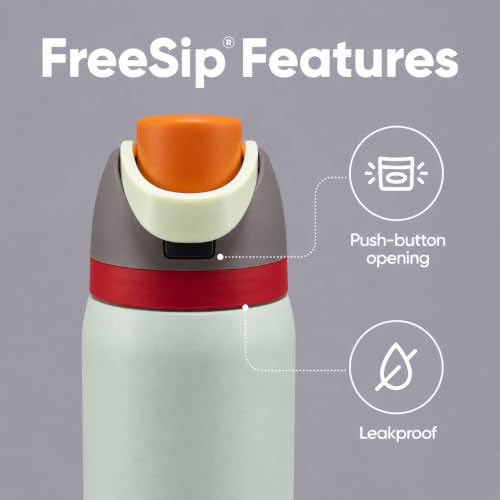 Image of HomeCloud 1200ML Stainless Steel Water Bottle - Double-Wall Vacuum Insulated, Leakproof Straw Lid, BPA-Free Reusable Travel Flask with Two-Way Spout for Gym, Office & Outdoor Use (S Mint Grey)