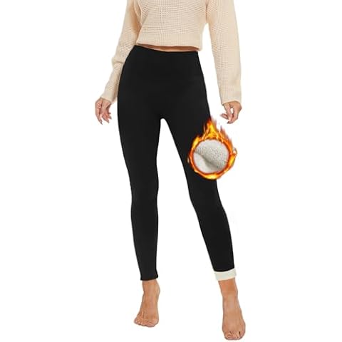 AMIYOYO Thick Fleece Lined Leggings for Winter Cover