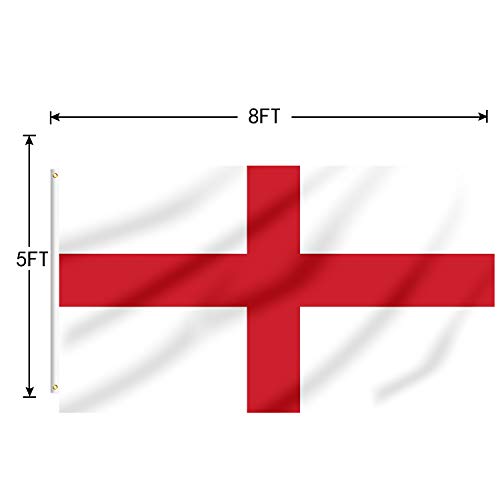 FLAGBURG England Flag - 8 ft x 5 ft (240x150cm) Large St. George's Flag with Brass Grommets for Indoors and Outdoors - Image 2