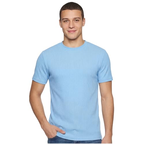 Image of Poly Cotton Frill Round Neck T-Shirt for Men | |