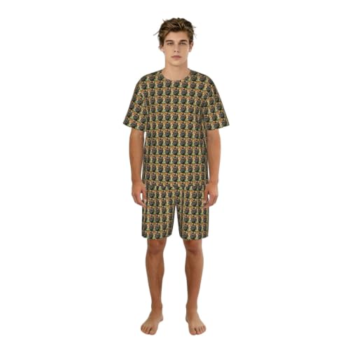Ensemble de pyjama extensible homme : vêtements de nuit ultra doux imprimé animaux