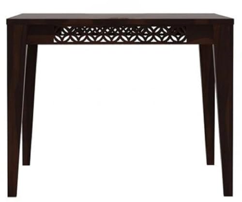 Image of RECTART Solid Wood Dining Table Set with Chairs for Living Room Home | Wooden Dining Room Sets Furniture for Hotels and Restaurants | (Walnut CNC, 4 Seater with Bench)