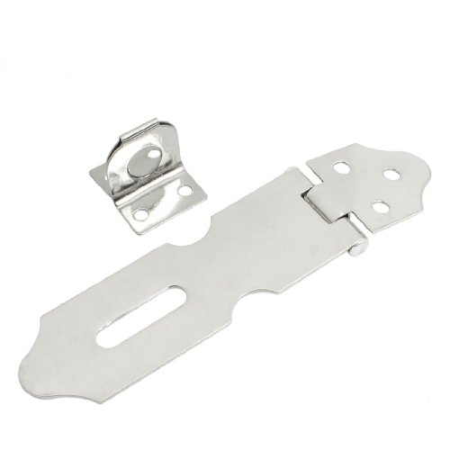 Image of Aexit Home Door Padlocks & Hasps Hardware Parts Silver Tone Metal Padlock Clasp Hasps 5.3 inch Long