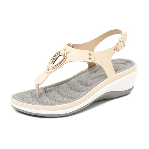 High heeled sandals Wedge heel beach sandals casual women's shoes buckle mid heel women's shoes