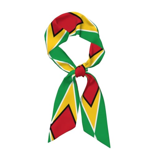 Flag of Guyana Printed women's long scarf, measuring 46.9 x 3.1 inches, fits perfectly and shows elegant temperament with ease.