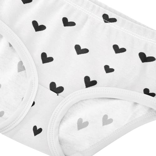 Girls' Briefs Briefs Underwear for Kid Black Heart Pattern4