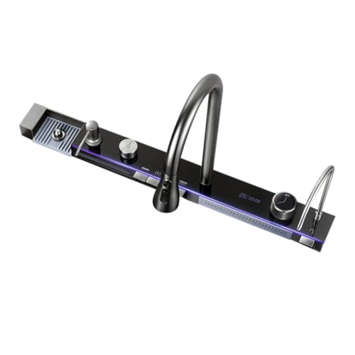 Kitchen - Rubinetto a cascata da 76 cm, design a 5 tasti, rubinetto estraibile