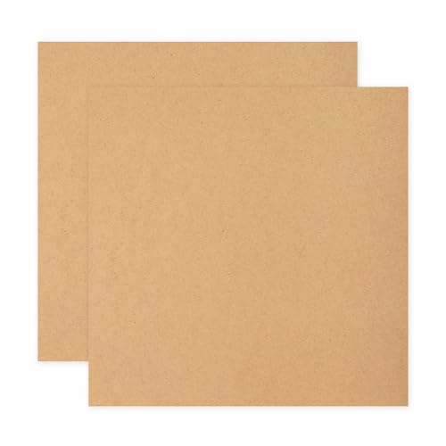 QUARKZMAN Tablero De MDF Para Manualidades 1/12'(2mm) De Grosor Fibra De Madera De Densidad Media Sin Acabar Para Proyectos DIY Clases De Arte Carpintería Pintura (4 x 4 Pulg 2Pcs)