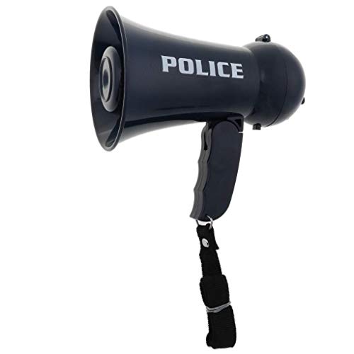 Police Toys Pretend Play Police Officer's Megaphone with Siren Sound for Policeman Costume Dress Up - Deep Blue